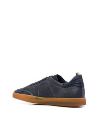 dunkelblaue Leder niedrige Sneakers von Officine Creative