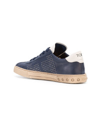 dunkelblaue Leder niedrige Sneakers von Tod's