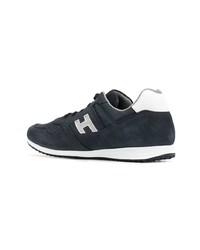 dunkelblaue Leder niedrige Sneakers von Hogan