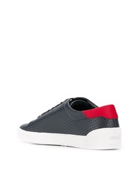 dunkelblaue Leder niedrige Sneakers von BOSS HUGO BOSS