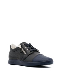 dunkelblaue Leder niedrige Sneakers von Baldinini