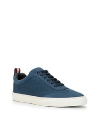 dunkelblaue Leder niedrige Sneakers von Bally