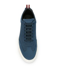 dunkelblaue Leder niedrige Sneakers von Bally