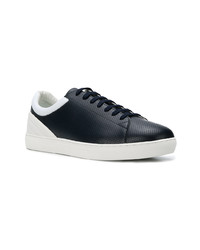 dunkelblaue Leder niedrige Sneakers von Ea7 Emporio Armani