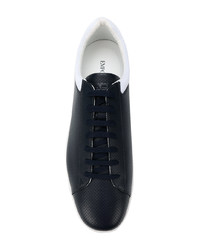 dunkelblaue Leder niedrige Sneakers von Ea7 Emporio Armani