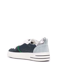 dunkelblaue Leder niedrige Sneakers von Hide&Jack