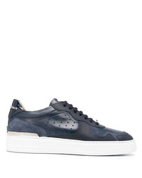 dunkelblaue Leder niedrige Sneakers von Philipp Plein