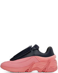 dunkelblaue Leder niedrige Sneakers von Raf Simons