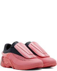 dunkelblaue Leder niedrige Sneakers von Raf Simons