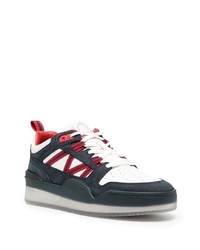 dunkelblaue Leder niedrige Sneakers von Moncler