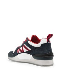 dunkelblaue Leder niedrige Sneakers von Moncler