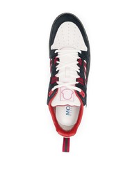 dunkelblaue Leder niedrige Sneakers von Moncler