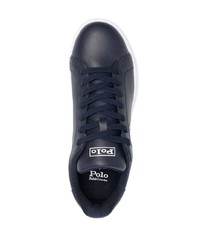 dunkelblaue Leder niedrige Sneakers von Polo Ralph Lauren