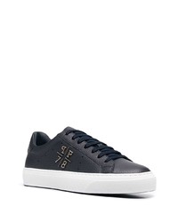 dunkelblaue Leder niedrige Sneakers von Philipp Plein