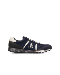 dunkelblaue Leder niedrige Sneakers von Premiata