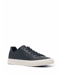 dunkelblaue Leder niedrige Sneakers von Tommy Hilfiger