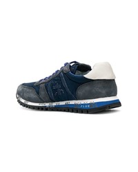 dunkelblaue Leder niedrige Sneakers von Premiata