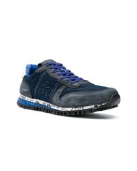 dunkelblaue Leder niedrige Sneakers von Premiata