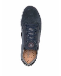 dunkelblaue Leder niedrige Sneakers von Geox