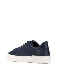 dunkelblaue Leder niedrige Sneakers von Hogan