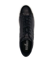 dunkelblaue Leder niedrige Sneakers von Hogan