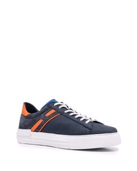 dunkelblaue Leder niedrige Sneakers von Hogan