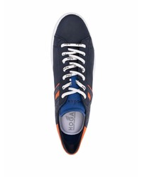 dunkelblaue Leder niedrige Sneakers von Hogan