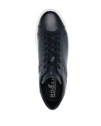 dunkelblaue Leder niedrige Sneakers von Hogan