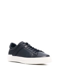 dunkelblaue Leder niedrige Sneakers von Hogan