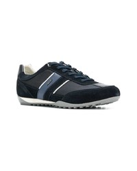 dunkelblaue Leder niedrige Sneakers von Geox