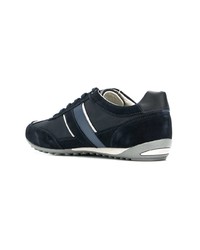 dunkelblaue Leder niedrige Sneakers von Geox