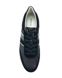 dunkelblaue Leder niedrige Sneakers von Geox