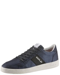 dunkelblaue Leder niedrige Sneakers von Replay