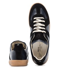 dunkelblaue Leder niedrige Sneakers von Maison Margiela