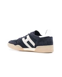 dunkelblaue Leder niedrige Sneakers von Hogan