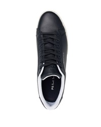 dunkelblaue Leder niedrige Sneakers von PS Paul Smith