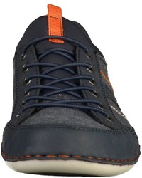 dunkelblaue Leder niedrige Sneakers von Rieker