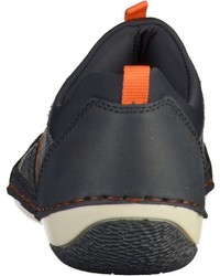 dunkelblaue Leder niedrige Sneakers von Rieker