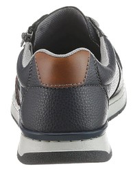 dunkelblaue Leder niedrige Sneakers von Rieker