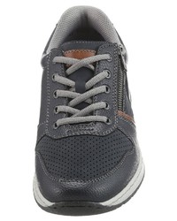 dunkelblaue Leder niedrige Sneakers von Rieker