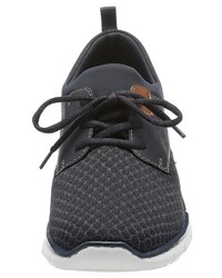 dunkelblaue Leder niedrige Sneakers von Rieker