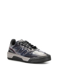 dunkelblaue Leder niedrige Sneakers von adidas by Craig Green