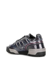 dunkelblaue Leder niedrige Sneakers von adidas by Craig Green