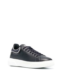 dunkelblaue Leder niedrige Sneakers von Philipp Plein