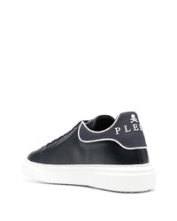 dunkelblaue Leder niedrige Sneakers von Philipp Plein