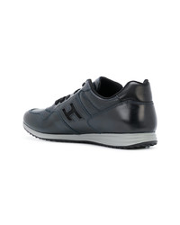 dunkelblaue Leder niedrige Sneakers von Hogan