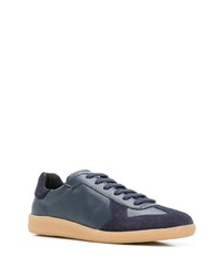 dunkelblaue Leder niedrige Sneakers von Scarosso