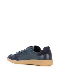 dunkelblaue Leder niedrige Sneakers von Scarosso