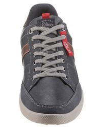 dunkelblaue Leder niedrige Sneakers von S.OLIVER RED LABEL