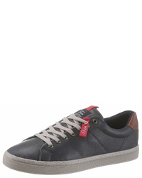 dunkelblaue Leder niedrige Sneakers von S.OLIVER RED LABEL